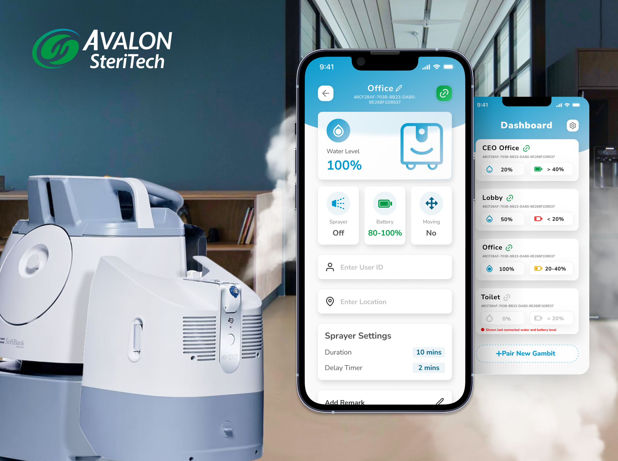 Disinfection Robot Control Mobile App For Avalon